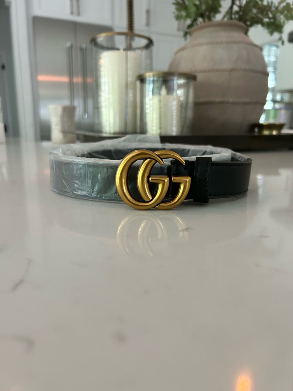 Double G Buckle Belt in Black